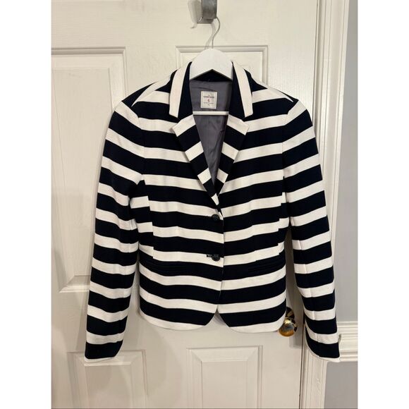 GAP The Academy Blazer Black & White Stripe Blazer sz 6 NWOT - Picture 2 of 8